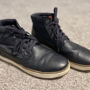 Converse Men’s navy blue leather & canvas denim boots size 10